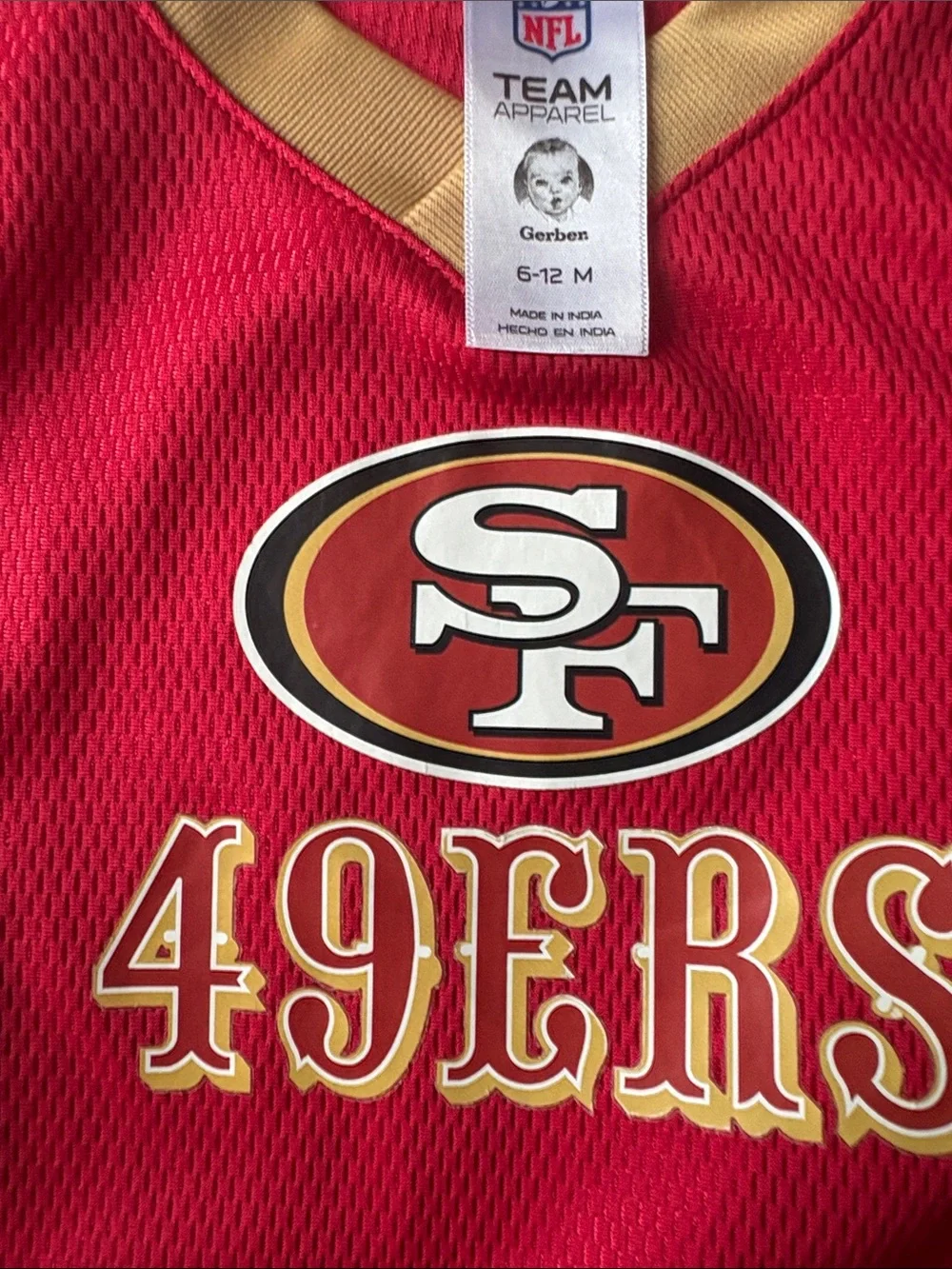 NFL San Francisco 49ers Red and Gold Baby One-Piece Bodysuit